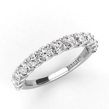 U Style Diamond Wedding Band 13 Diamonds 1.01ct